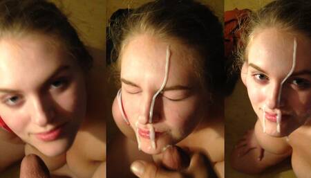 Sorority Slut's Thick Cumshot Facial