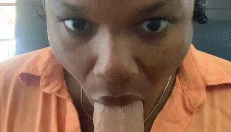 Sloppy Deep throat on my huge dildo