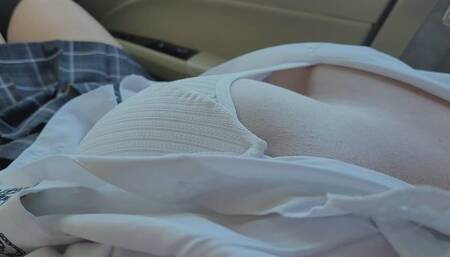 Groping Hot Schoolgirl in Uniform that I Picked Up 18+