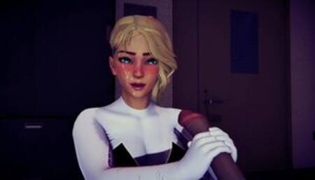 Gwen jerks off your cock until you cum