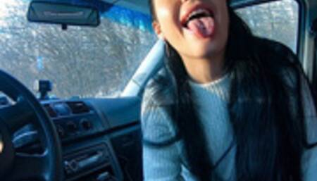 Greedy Blowjob By The Roadside