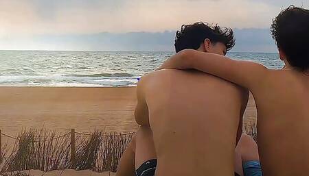 STAXUS :: Beach Boy Bangers :: Surfer friends, can't contain their passion on the beach