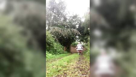 In a black and white maid outfit to carry the garbage