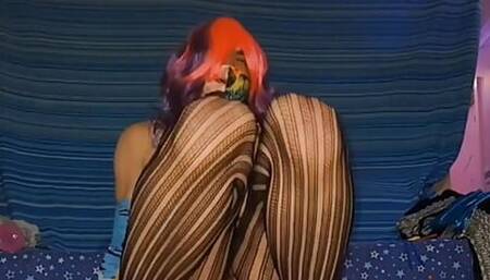 Tore My Pantyhose Apart to Ride My Dildo as Deep as It Goes Until I Have to Squirt My Cum