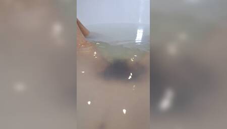 Hairy Girl Washing Her Big Bush