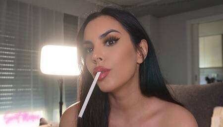 VS120, glossy red lips and ashing on my tongue! ~ Sweet Maria