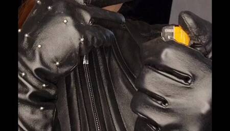 Pov smoking leather caning