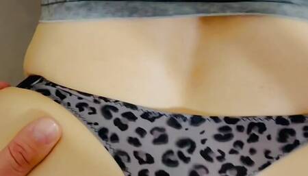 The neighbor caressed herself alone, but I decided to help her and filled my friend with my love juice!