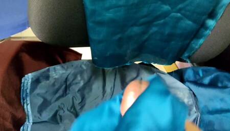 62 Handjob with Blue Satin Salwar of Nurse in Office