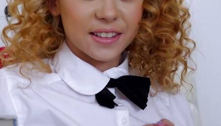 Curly-Haired Allie Addison Is a Flat, Tiny Teen Fuck Doll