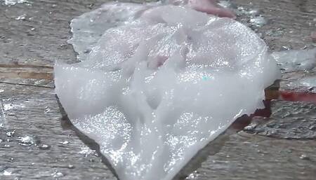 Tied up asian slut wearing glasses gets her pussy rubbed