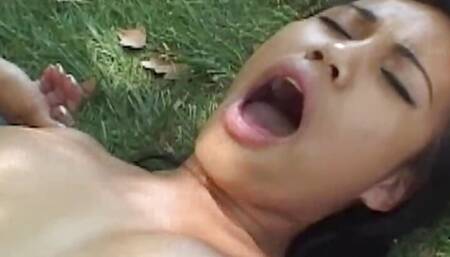 Two Guys Outdoor Hardcore Fuck Luci Thai in Her Wet Cunt and Big Ass