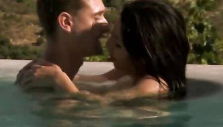 Using Her Asian Body To Relax Her White Lover