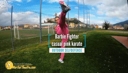 Barbie fighter casual pink karate outdoor selfdefense