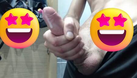 Taking Risk and Masterbating in mall playing with my big dick and balls