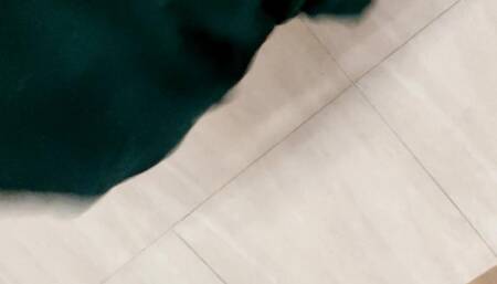 63 Handjob with Green Satin Salwar of Nurse in Office