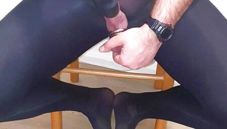 Cum in nylon pantyhose in kitchen #2