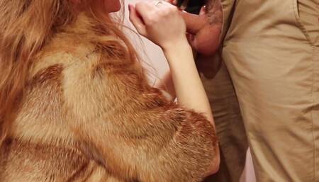 Real couple homemade sex! Close up redhead blowjob and missionary fuck!