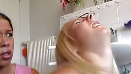Cute Blonde Babe Getting Her Mouth Punished