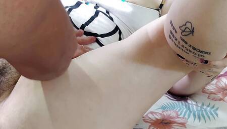 Curious Goddess - hot milf blonde stepmom masturbating sucking dick asking to fuck her pussy