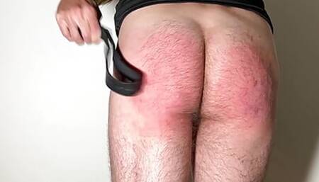 Hard belt self spanking Part 2