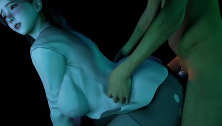 3D big boobs slut Asian whore cheating with big dick