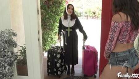 Slutty Teen Lesbian Fingering and Toying With Her Nun Stepsis Before 69ing