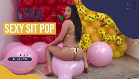 Lana Sensual Sit-to-Pop with Bubblegum Pink Balloons - 4K