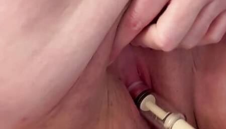 Pregnant MILF Using Nipple Suckers on Clit too ????