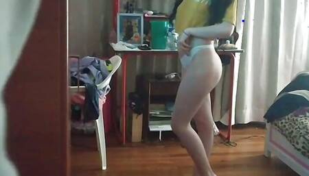 Laura is caught dancing in her underwear and is fucked by her stepbrother. Real amateur classic