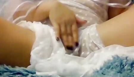 Slutty Horny Bride Playing With Her Pussy Before Wedding