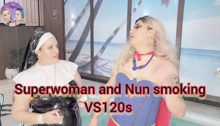 Superwoman and Nun smoking VS120s - SFL296