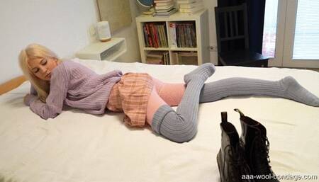 CUTE COED EMILY HOGTIED WITH ROPES