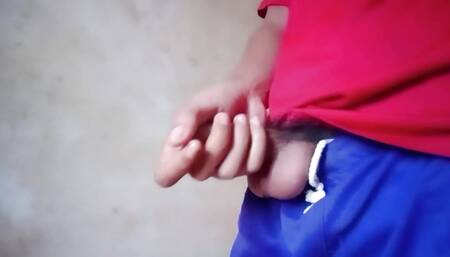 Handsome guy is shaking his dick alone