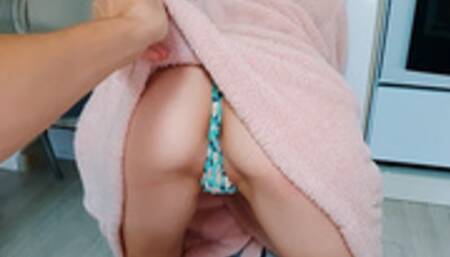 My Step Sister was NOT stuck in the washing machine and caught me when I wanted to fuck her pussy