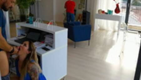 Wet Kelly extreme passionate public fuck at work with a costumer