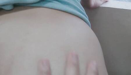 Cumming in my body suit Doggystyle Girlfriend in a blue body suit