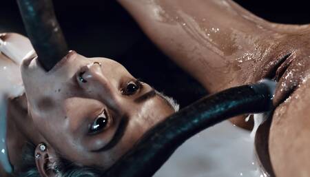 Veronica Leal Can't Get Enough Monster Fuck And Feeds Friend To Closet Alien Cumflation TRAILER