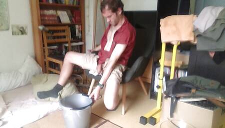 Bator Caveman Pissing Around and Enjoying His Cave-manliness