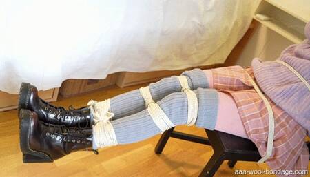 CUTE COED EMILY CHAIRTIED WITH ROPES