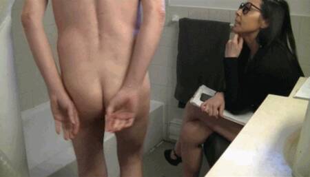 Jerk and pee humiliation (HD)