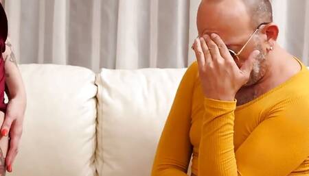 Hot Tattooed Latina Seduce and Fucks a False Gay Cock