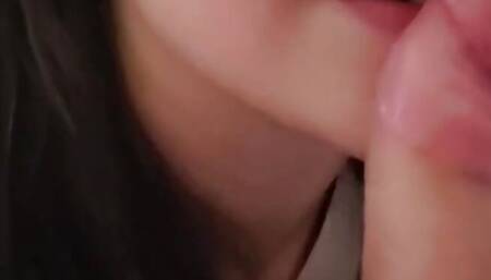 Such a Hot Little Mouth on This Fucking Whore Wife of Mine. Teasing Me About How My Friends Cocks Were Before Me..