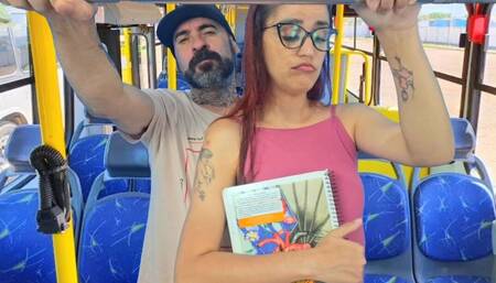 Student on the bus gets thighed by a stranger.