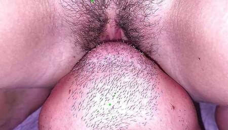 Facesitting Under Stepsister's Hairy Pussy Until She Has Orgasm