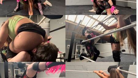 Mixed wrestling, face sitting, ball busting and stinkfaces