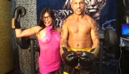 SEXY NERDY MILF VS PORNSTAR CHAMPION IN MAN VS WOMEN MATCH & BLOWJOB