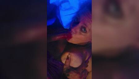 BBW Riding Dildo While Giving Blowjob