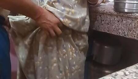 Hot sexy Kitu Bhabhi was left in the kitchen by her lover.