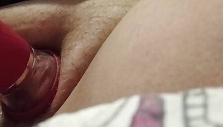Using my pussy pump that licks my pussy